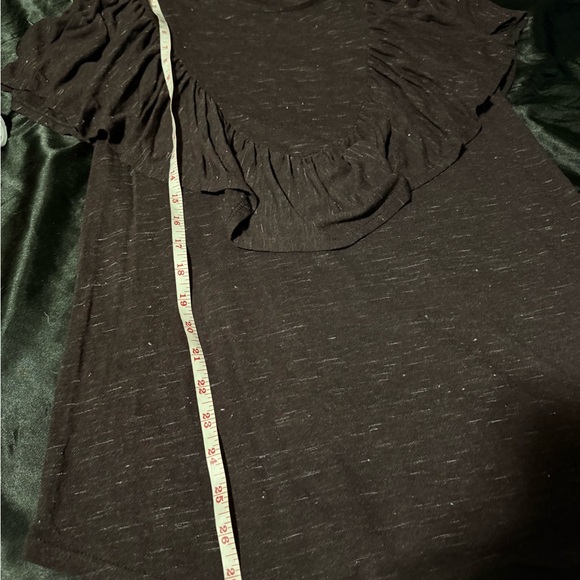 Anthropologie Plum Short Sleeve Ruffle Tee - Picture 4 of 10